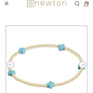 Kendra Scott and enewton Gold Beaded Bracelet with Turquoise Cross Beads